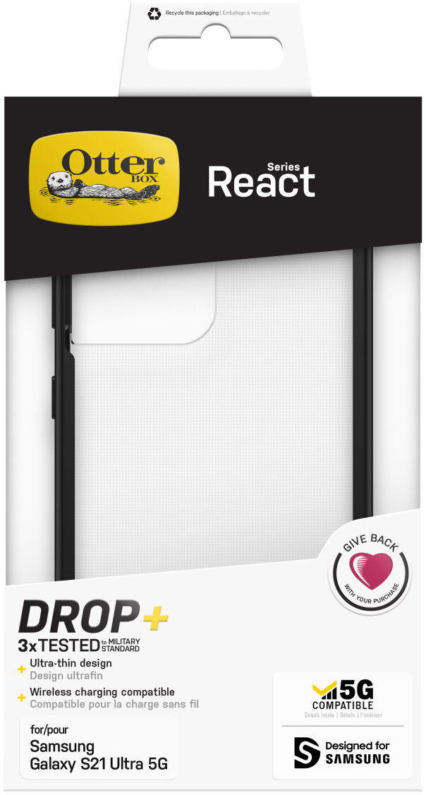 OtterBox React Samsung Galaxy S21 Ultra Hoesje Transparant Zwart afbeelding 10