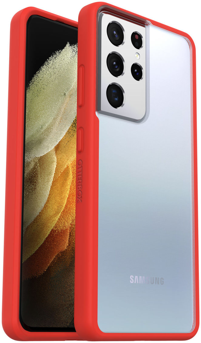 OtterBox React Samsung Galaxy S21 Ultra Hoesje Transparant Rood afbeelding 1