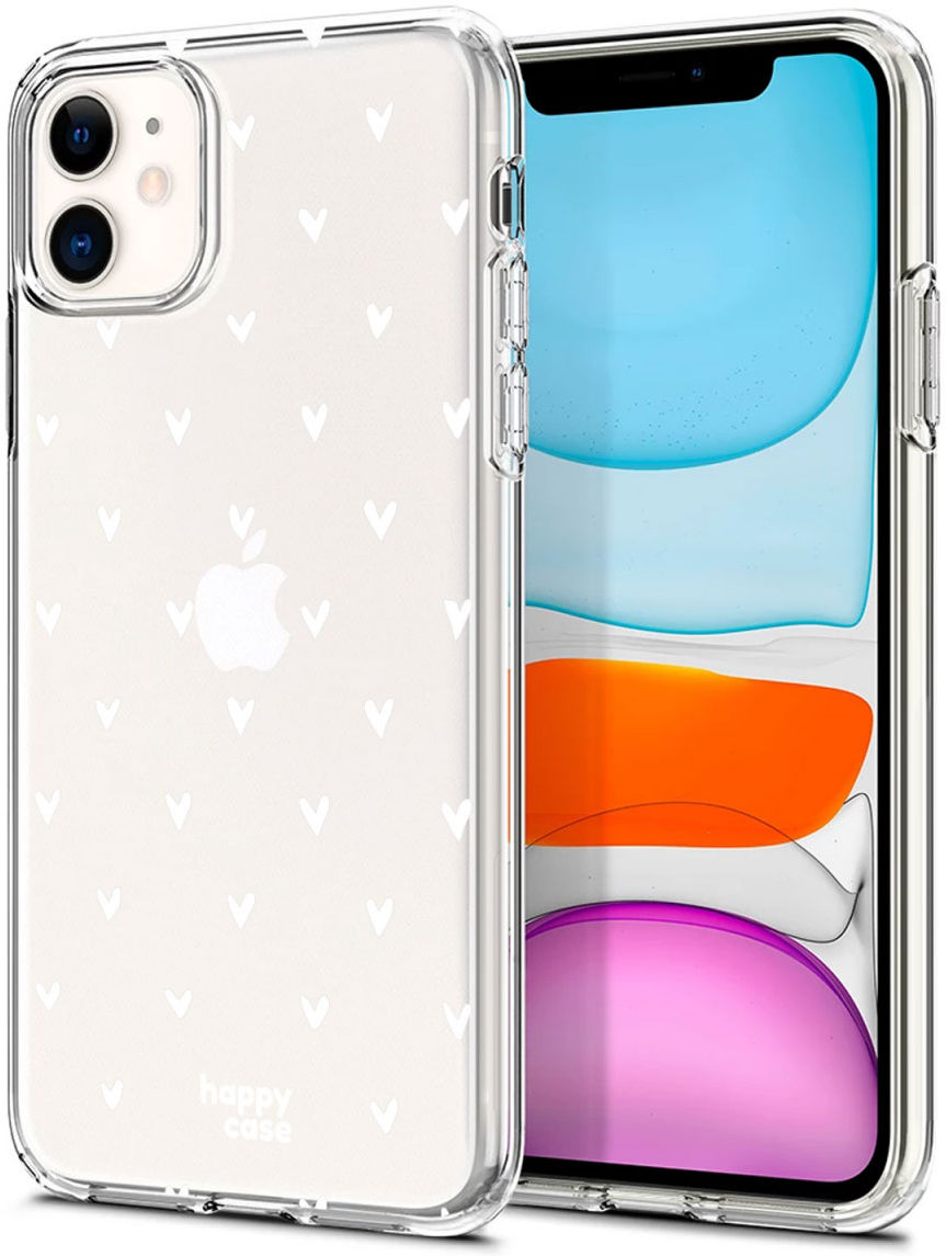 HappyCase Apple iPhone 11 Hoesje Flexibel TPU Hartjes Print afbeelding 2
