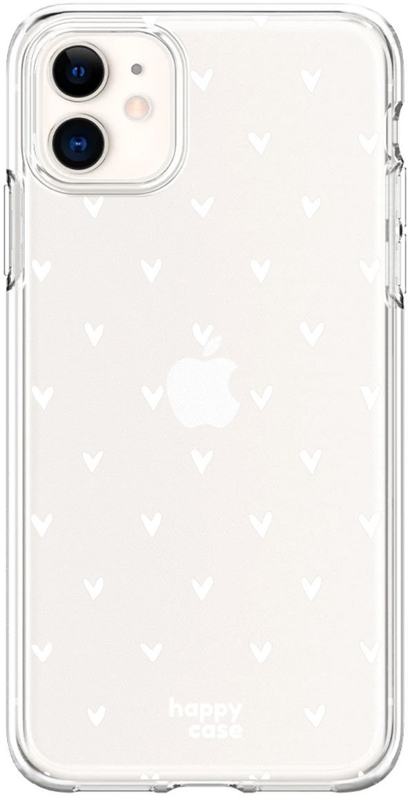 HappyCase Apple iPhone 11 Hoesje Flexibel TPU Hartjes Print afbeelding 1