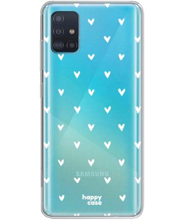 HappyCase Samsung Galaxy A51 Hoesje Flexibel TPU Hartjes Print Hoesjes