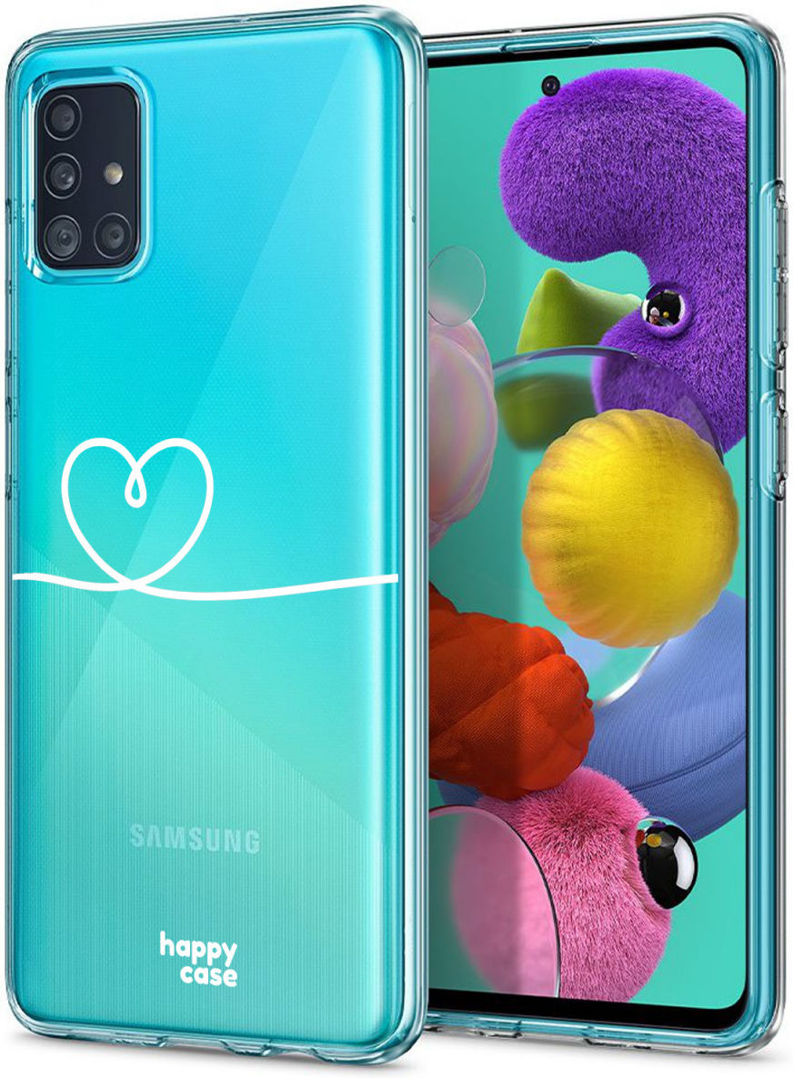 HappyCase Samsung Galaxy A71 Hoesje Flexibel TPU Hartje Print afbeelding 2