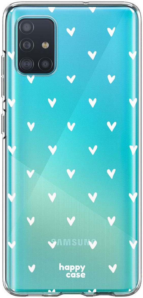 HappyCase Samsung Galaxy A71 Hoesje Flexibel TPU Hartjes Print afbeelding 7