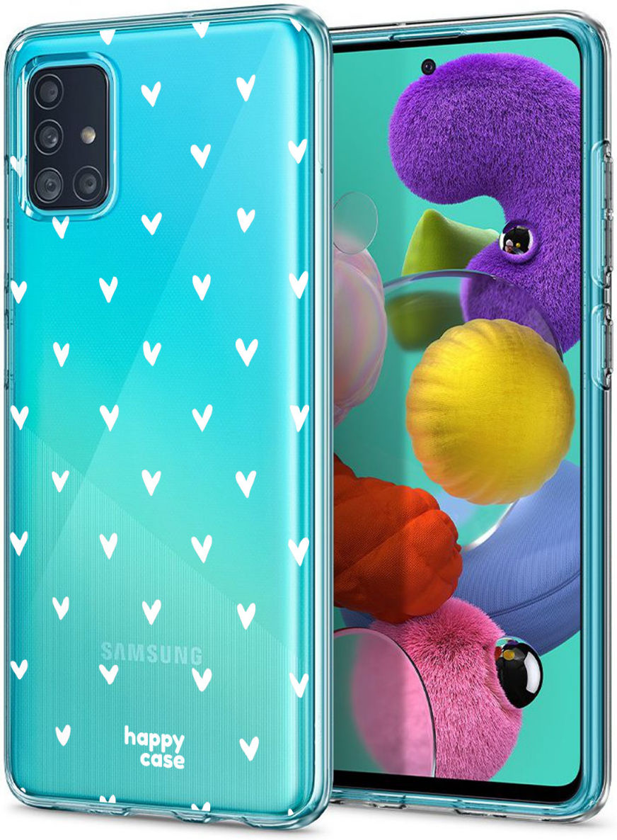 HappyCase Samsung Galaxy A71 Hoesje Flexibel TPU Hartjes Print afbeelding 8
