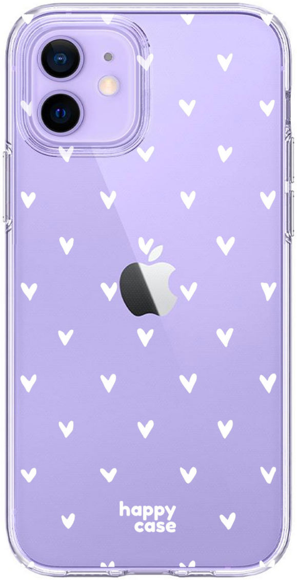 HappyCase iPhone 12 / 12 Pro Hoesje Flexibel TPU Hartjes Print afbeelding 1