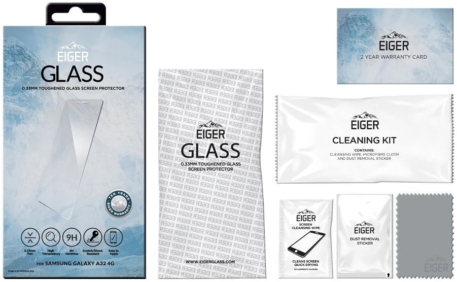 Eiger Samsung Galaxy A31/A32 4G Tempered Glass Case Friendly Plat afbeelding 6
