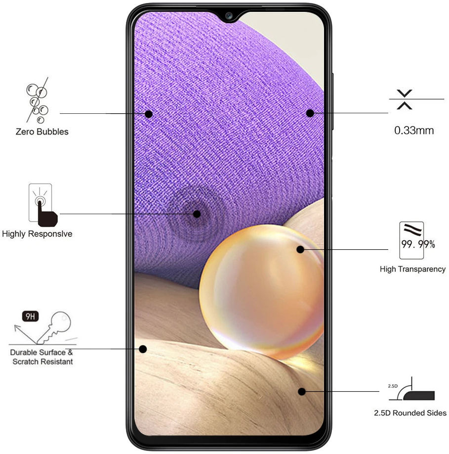 Eiger Samsung Galaxy A31/A32 4G Tempered Glass Case Friendly Plat afbeelding 3