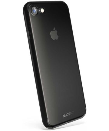 Nudient Glossy Thin Case iPhone 7/8/SE 2020/2022 Hoesje Clear Zwart Hoesjes