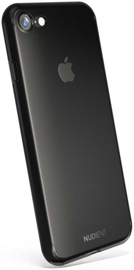 Nudient Glossy Thin Case iPhone 7/8/SE 2020/2022 Hoesje Clear Zwart afbeelding 1