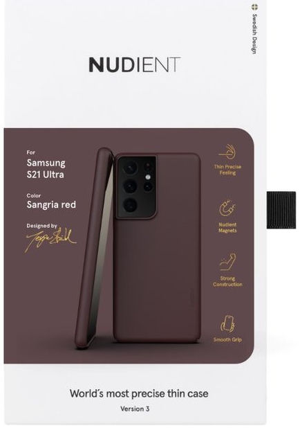 Nudient Thin Case V3 Samsung Galaxy S21 Ultra Hoesje Back Cover Rood afbeelding 10