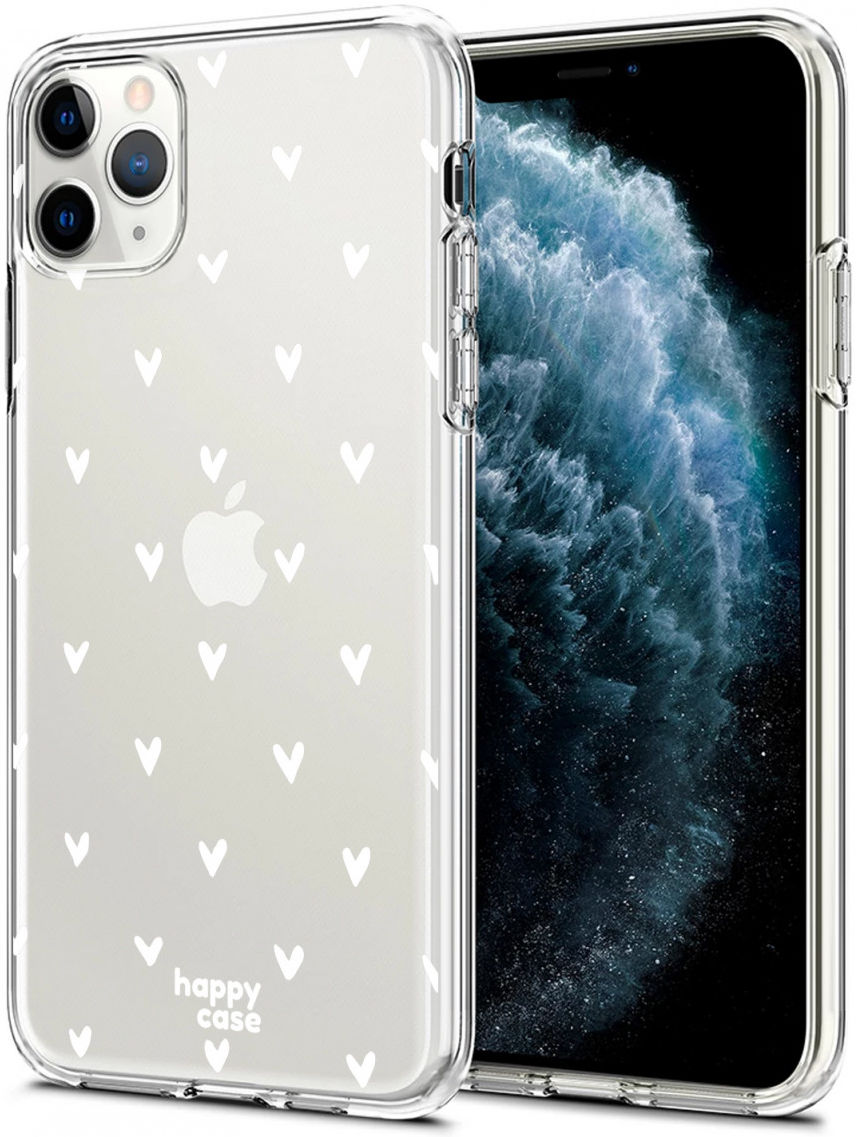 HappyCase iPhone 11 Pro Hoesje Flexibel TPU Hartjes Print afbeelding 2