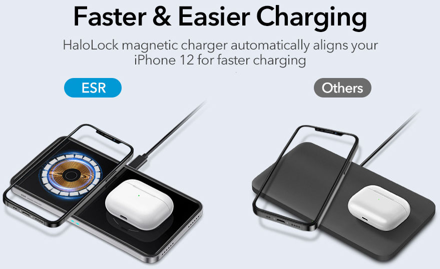 ESR HaloLock 2-in-1 Magnetische Draadloze Oplader voor Apple MagSafe afbeelding 10