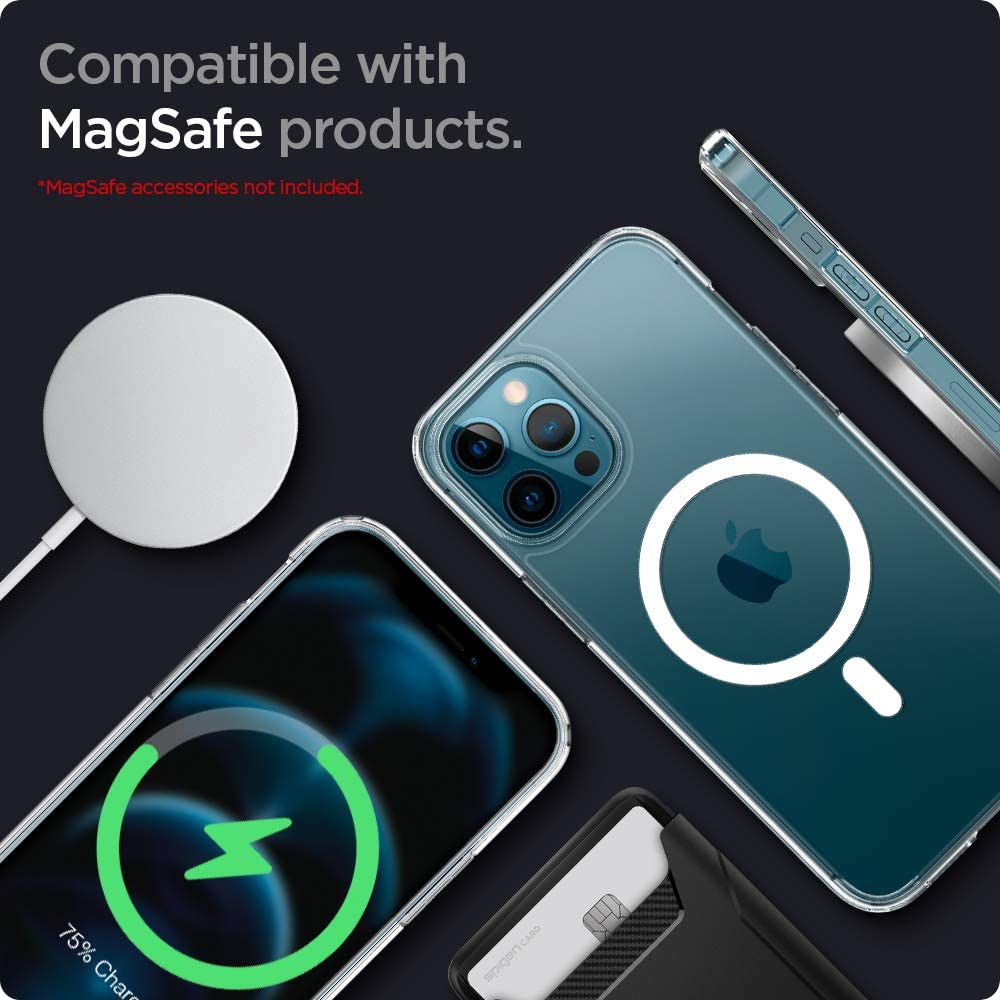 Spigen Ultra Hybrid iPhone 12/12 Pro Hoesje MagSafe Transparant/Wit afbeelding 7