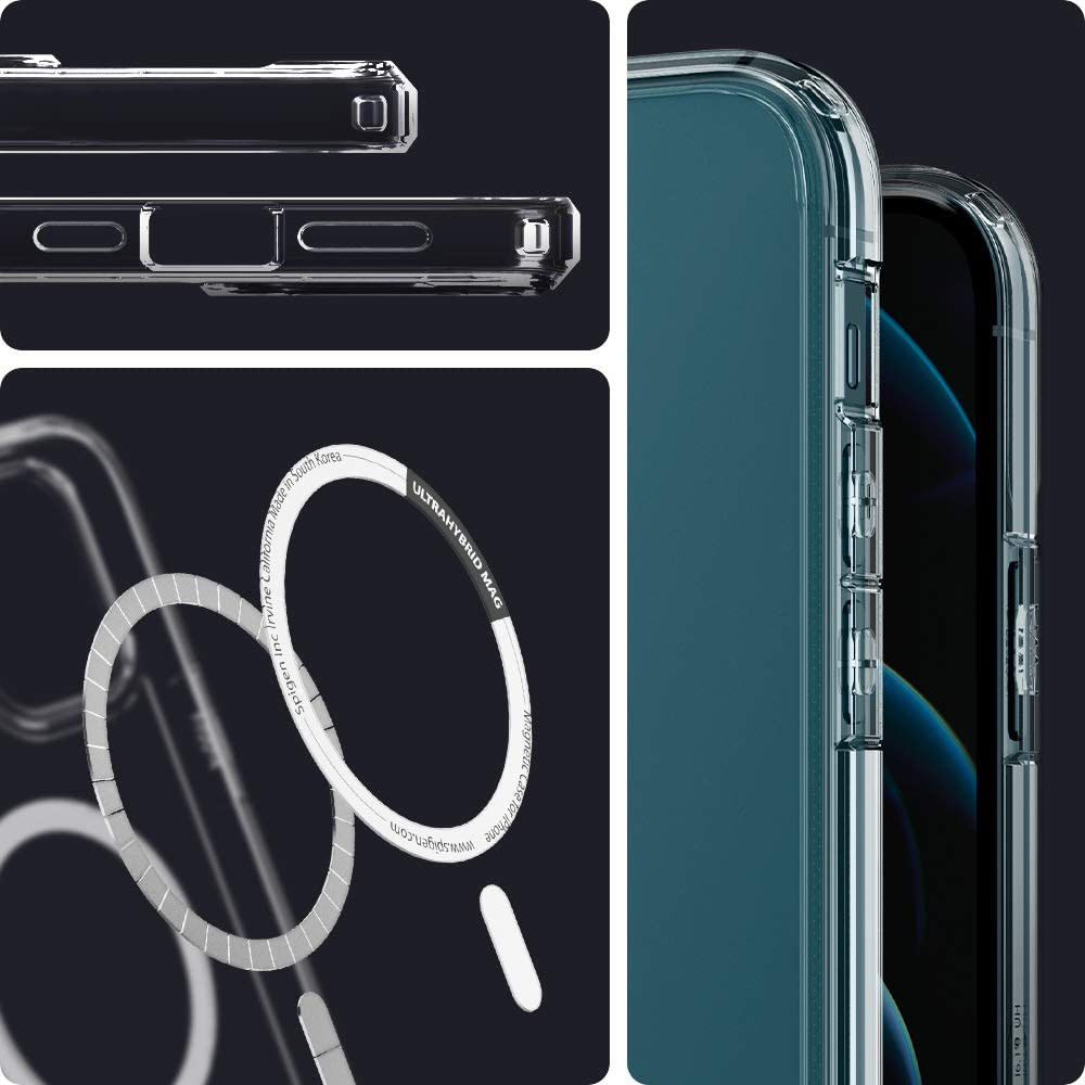 Spigen Ultra Hybrid iPhone 12/12 Pro Hoesje MagSafe Transparant/Wit afbeelding 4