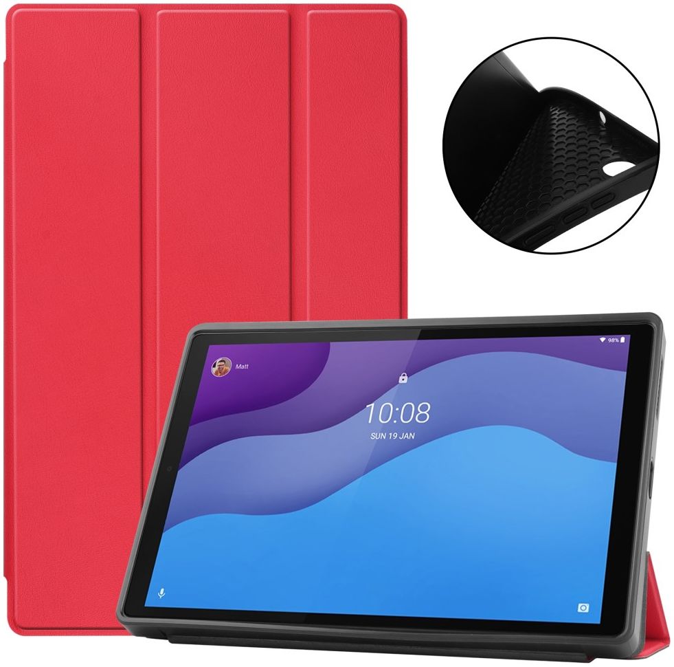 Lenovo Tab M10 HD Gen 2 Hoesje Tri-Fold Book Case Red afbeelding 1