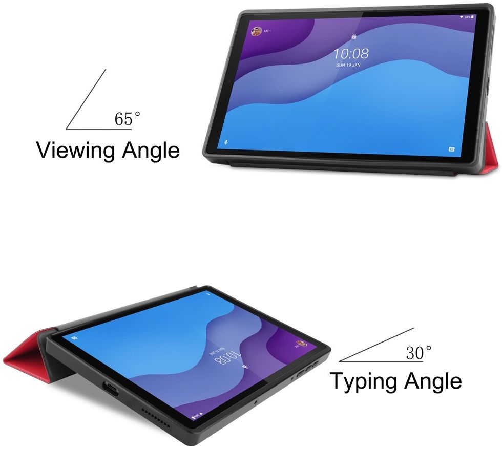 Lenovo Tab M10 HD Gen 2 Hoesje Tri-Fold Book Case Red afbeelding 7
