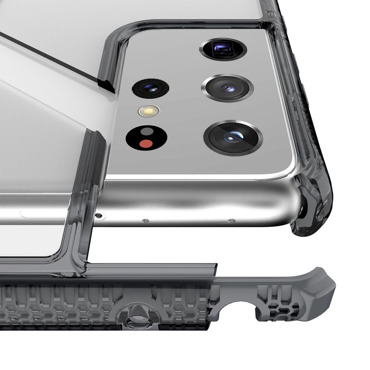 ITSKINS Supreme Clear Samsung S21 Ultra Hoesje Transparant/Zwart afbeelding 2
