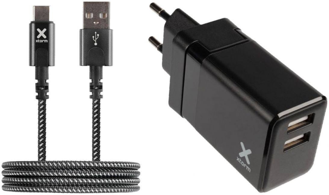 Xtorm Volt Reislader 17W Oplader Dubbele USB + USB to USB-C Kabel 1M afbeelding 1