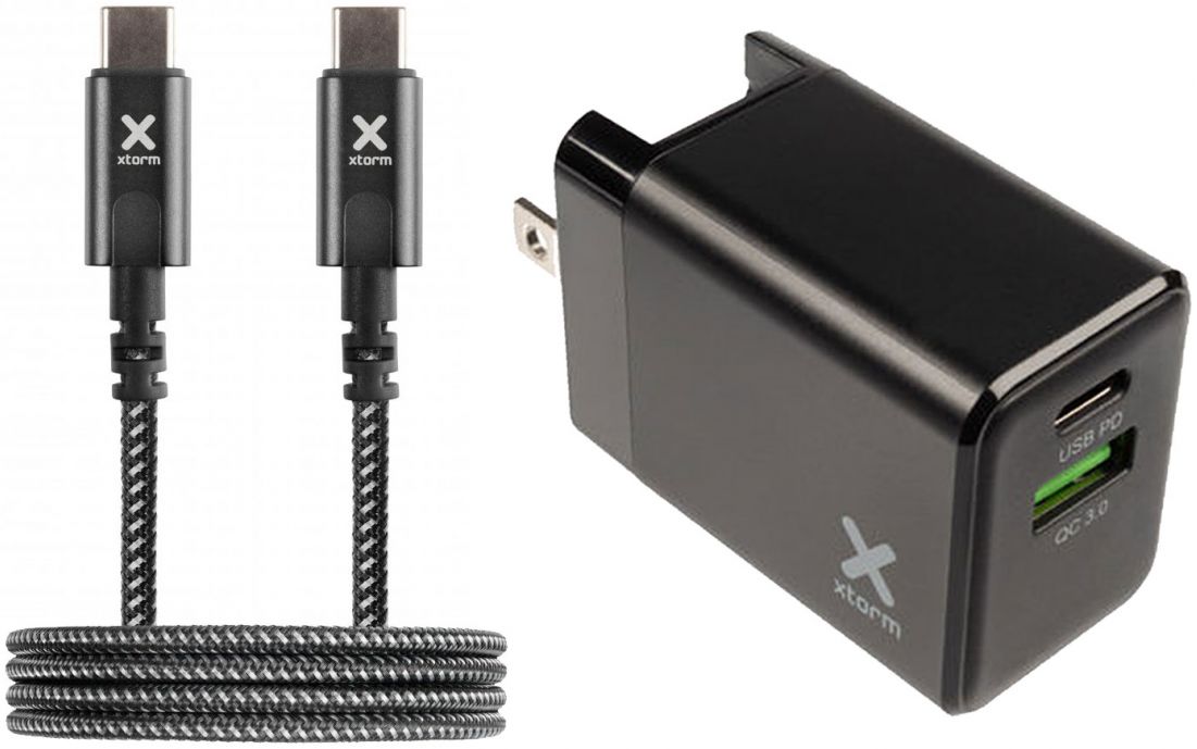 Xtorm Volt Reislader 18W PD Snel Lader USB en USB-C + USB-C Kabel 1M afbeelding 1
