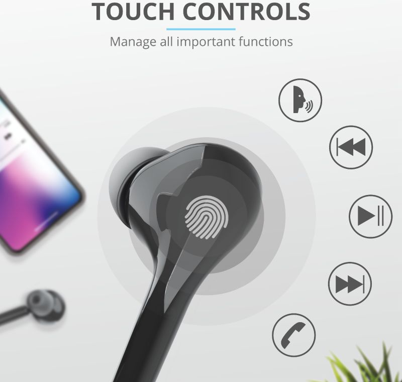 Trust Nika Touch XP Bluetooth Headset In-Ear Draadloze Oordopjes Zwart afbeelding 8