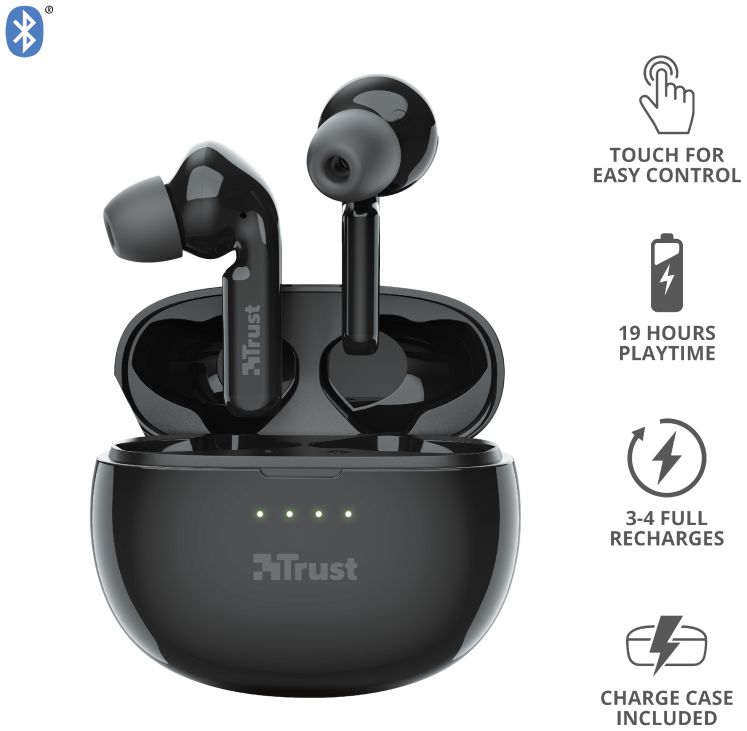 Trust Nika Touch XP Bluetooth Headset In-Ear Draadloze Oordopjes Zwart afbeelding 4