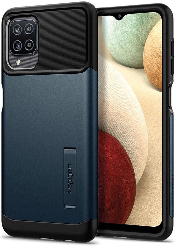 Spigen Slim Armor Samsung Galaxy A12 Hoesje Metal Slate afbeelding 1