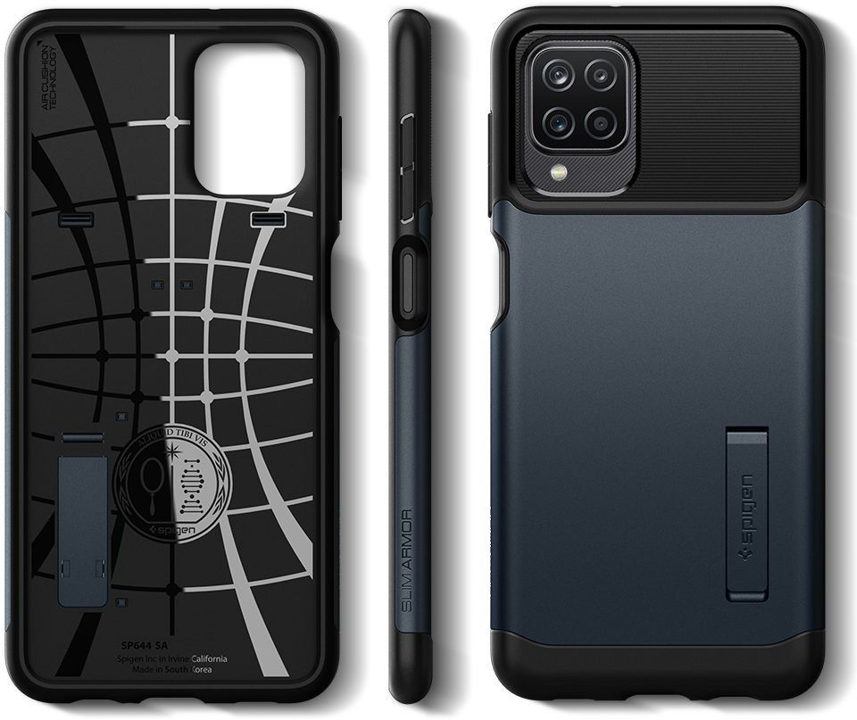 Spigen Slim Armor Samsung Galaxy A12 Hoesje Metal Slate afbeelding 8