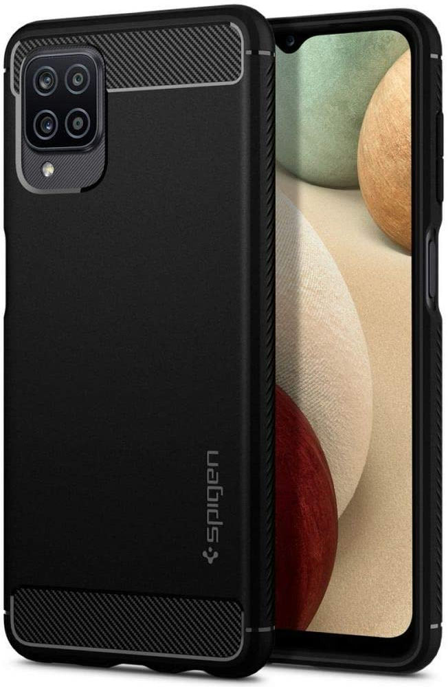 Spigen Rugged Armor Samsung Galaxy A12 Hoesje Zwart afbeelding 1