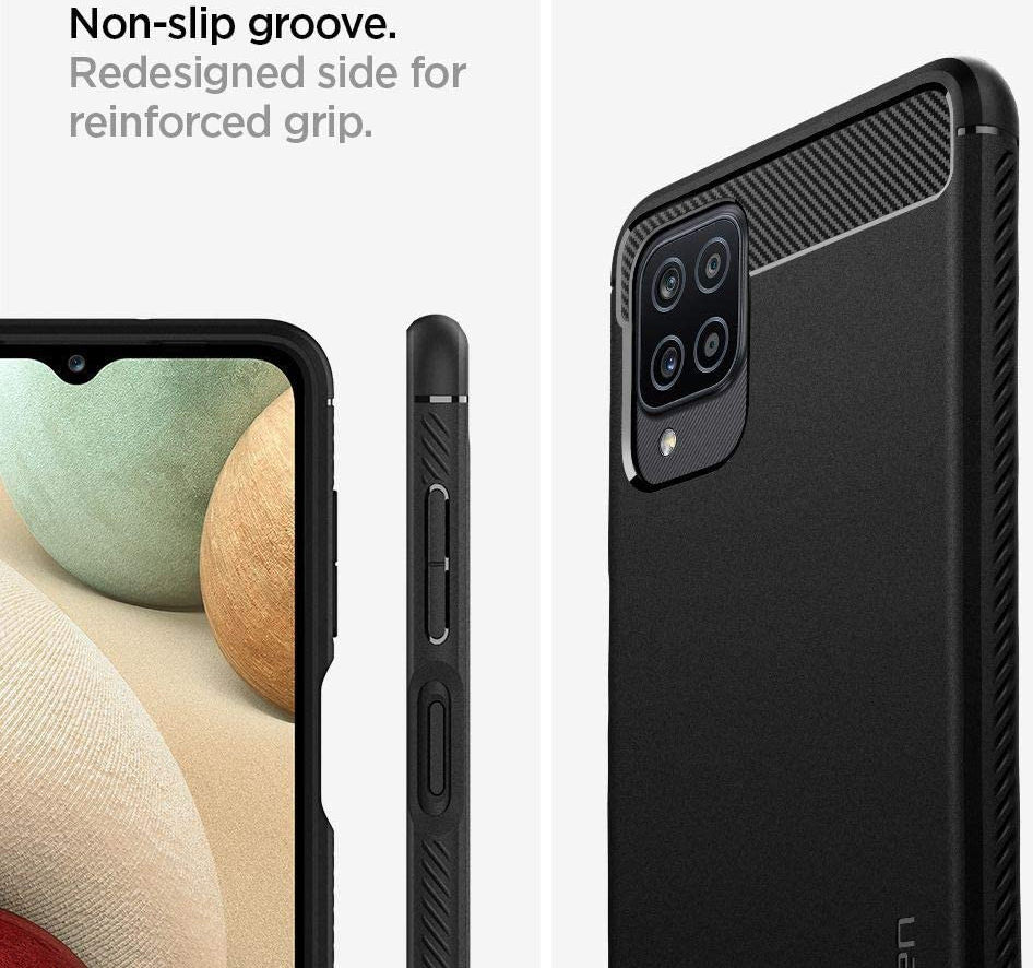 Spigen Rugged Armor Samsung Galaxy A12 Hoesje Zwart afbeelding 4