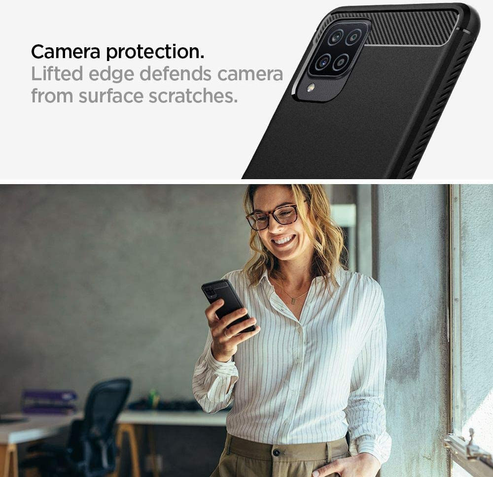 Spigen Rugged Armor Samsung Galaxy A12 Hoesje Zwart afbeelding 7