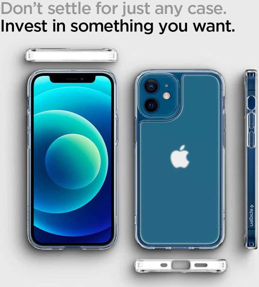 Spigen Quartz Hybrid Apple iPhone 12 Mini Hoesje Matte Transparant afbeelding 4