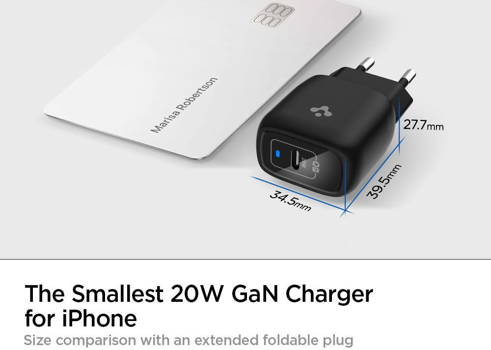 Spigen PowerArc ArcStation 20W Power Delivery 3.0 USB-C Oplader Zwart afbeelding 6