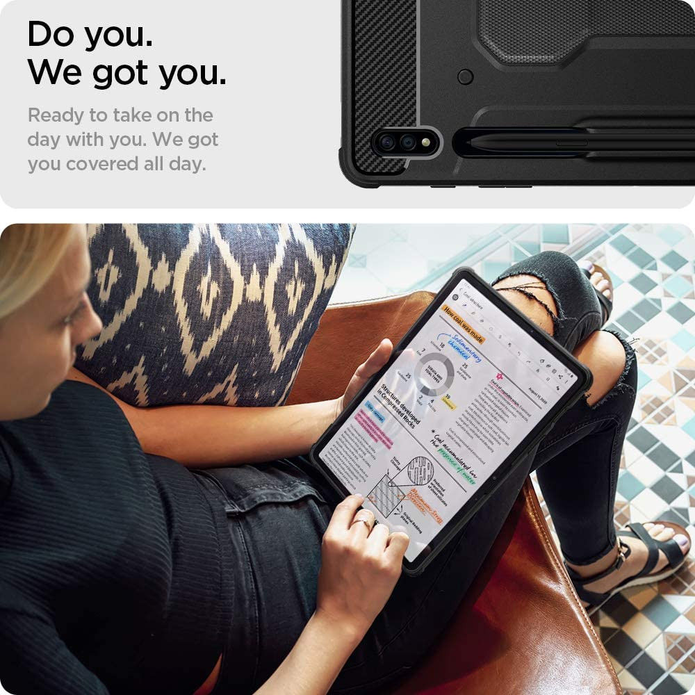 Spigen Rugged Armor Pro Samsung Galaxy Tab S7 Plus Hoes Zwart afbeelding 4