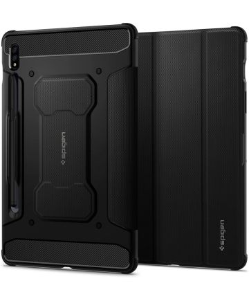 Spigen Rugged Armor Pro Samsung Galaxy Tab S7 Hoes Book Case Zwart Hoesjes