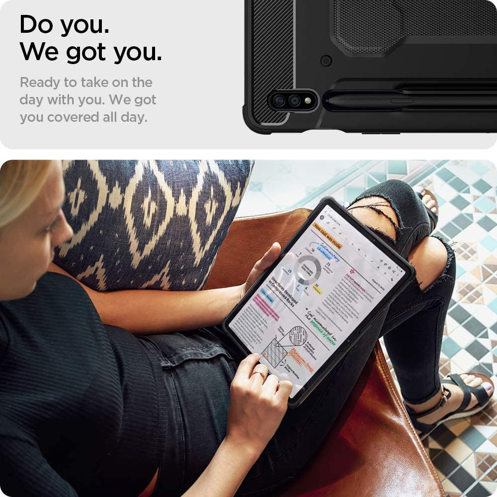 Spigen Rugged Armor Pro Samsung Galaxy Tab S7 Hoes Book Case Zwart afbeelding 4