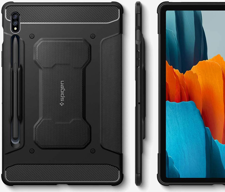 Spigen Rugged Armor Pro Samsung Galaxy Tab S7 Hoes Book Case Zwart afbeelding 8