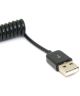 Universele Rekbare USB-C Krulsnoer Kabel 3 Meter Zwart