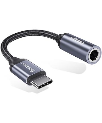 Essager USB-C naar 3.5mm Jack (Female) Aux Kabel DAC Connector Grijs Kabels