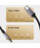 Essager USB-C naar 3.5mm Jack Aux Kabel DAC Connector 1 meter Grijs