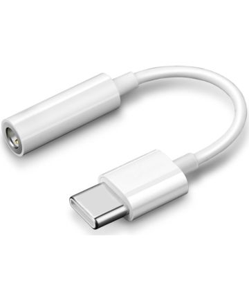 USB-C naar 3.5mm Jack (Female) Aux Kabel Connector Wit Kabels