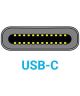 Universele Rekbare USB-C Krulsnoer Kabel 90 Centimeter Grijs