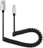 Universele Rekbare USB-C Krulsnoer Kabel 90 Centimeter Grijs afbeelding 1