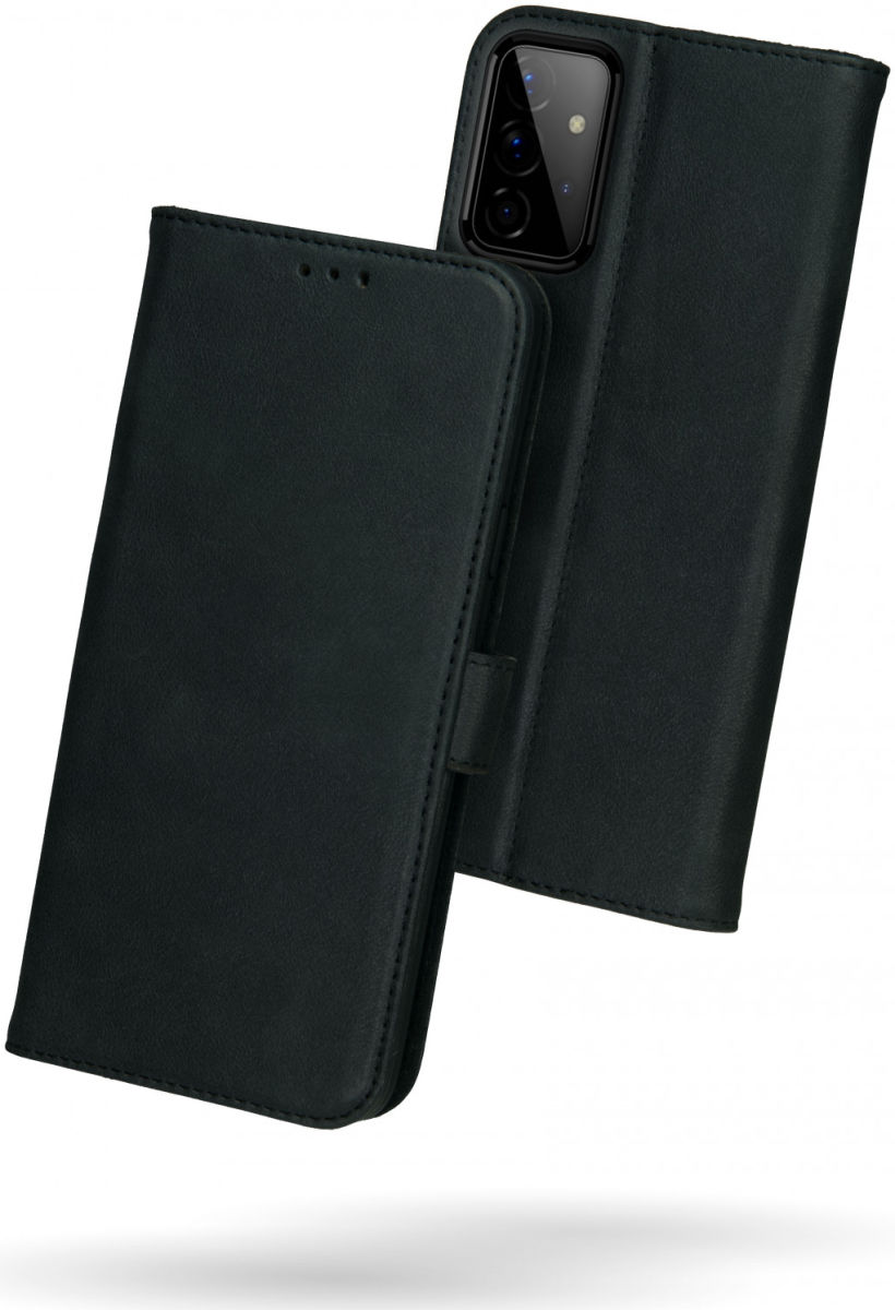 Rosso Deluxe Samsung Galaxy A72 Hoesje Echt Leer Book Case Zwart afbeelding 9