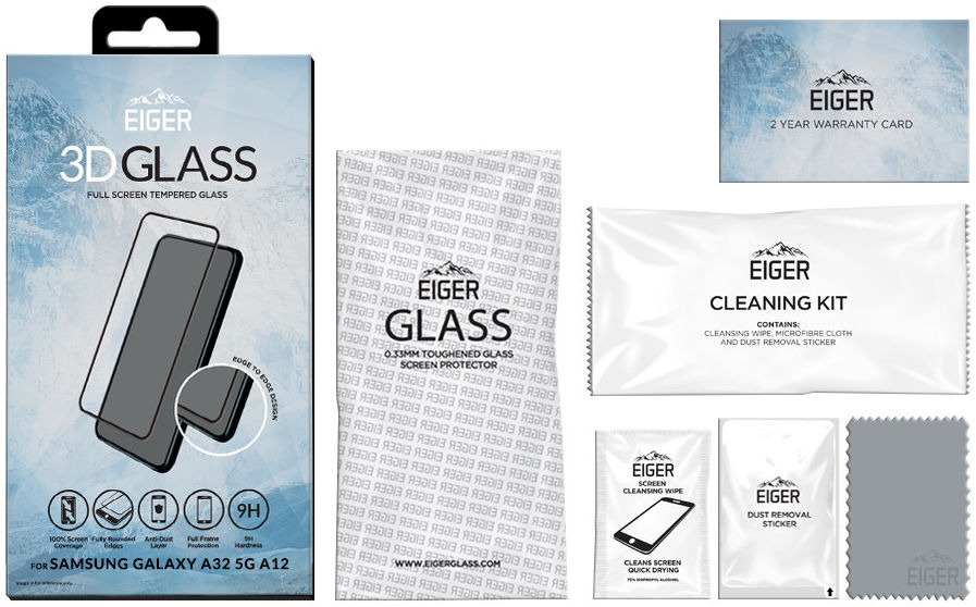 Eiger Samsung Galaxy A12 / A32 5G / M12 Tempered Glass Gebogen afbeelding 4