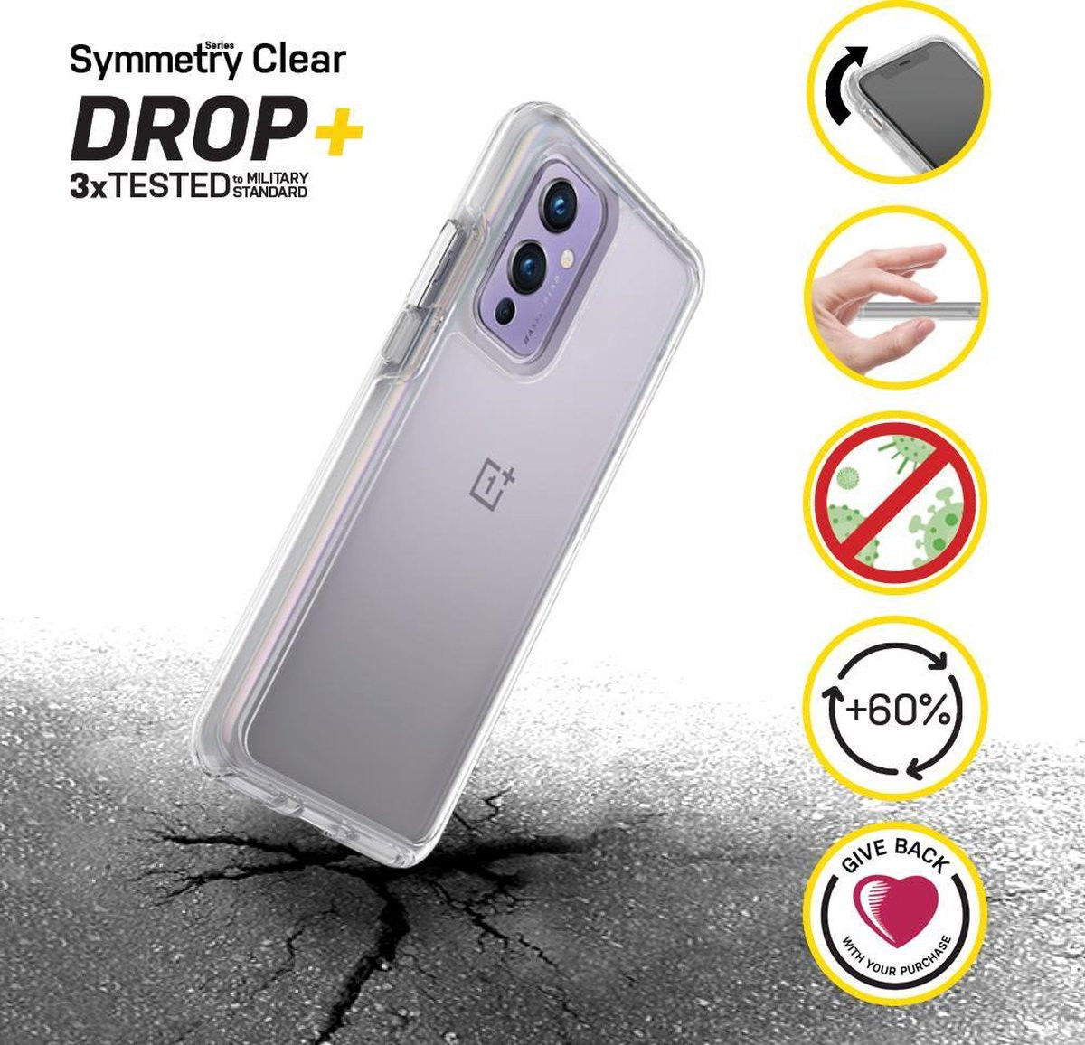 OtterBox Symmetry OnePlus 9 Pro Hoesje Back Cover Transparant afbeelding 5