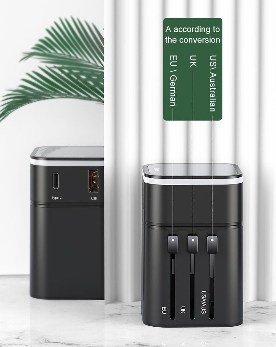 Baseus Wereld Stekker 18W met QC 3.0 en Power Delivery 3.0 Reislader afbeelding 3