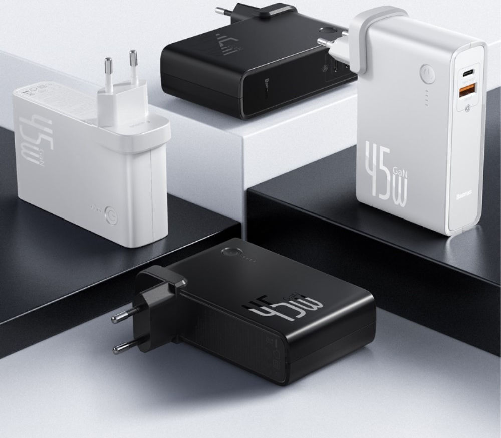 Baseus 2-in-1 Powerbank 10.000mAh en Oplader 45W + USB-C Kabel 1M Wit afbeelding 9