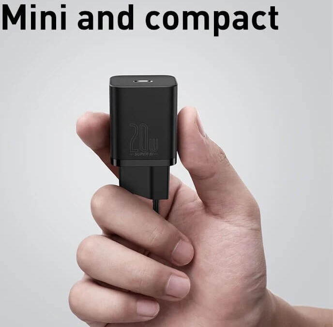 Baseus Super-Si Quick Charger USB-C Snellader 20W Power Delivery Zwart afbeelding 3
