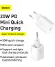 Baseus Super-Si Quick Charger USB-C Snellader 20W Power Delivery Wit