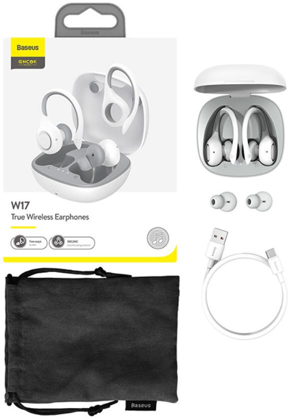 Baseus Encok W17 TWS Draadloze Bluetooth Oordopjes Wit afbeelding 13